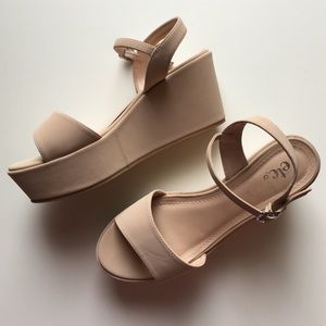 Etc! Blush Nude Wedges
